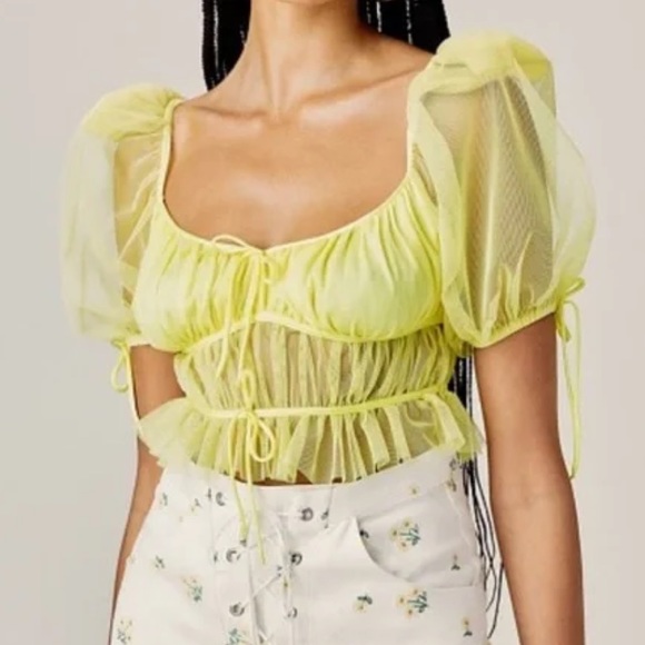 For Love and Lemons Sunshine Top XXS - Sky Blue - Picture 6 of 6